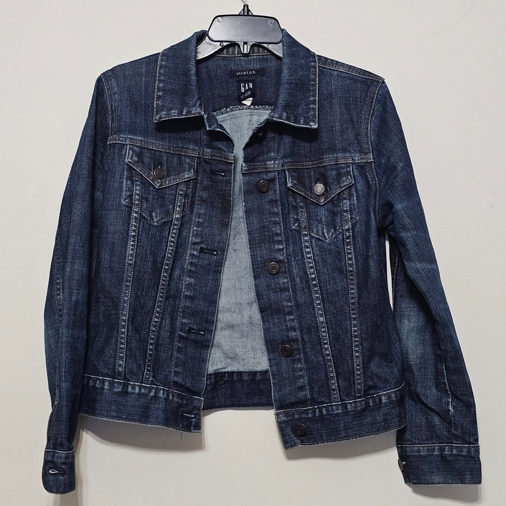Gap Women's Jeans‎ Jacket M Blue Stretch 0578